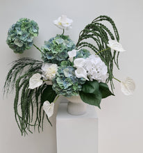Load image into Gallery viewer, Popular green & white floor / plinth / table flowers - HIRE ONLY