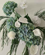 Load image into Gallery viewer, Popular green & white LARGE hanging flowers – Style 1 - HIRE ONLY