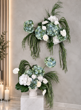 Load image into Gallery viewer, Popular green & white LARGE hanging flowers – Style 1 - HIRE ONLY