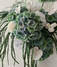 Load image into Gallery viewer, Popular green & white LARGE hanging flowers – Style 2 - HIRE ONLY
