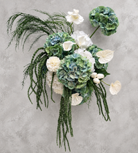 Load image into Gallery viewer, Popular green & white LARGE hanging flowers – Style 2 - HIRE ONLY