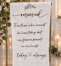 Load image into Gallery viewer, Memory Reserved seating sign for Wedding - Style 1