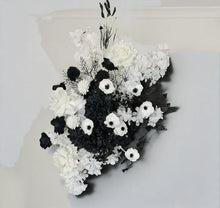 Load image into Gallery viewer, Black & white package - 2 x Black arch, 2 x flowers & 2 x plinths - HIRE ONLY