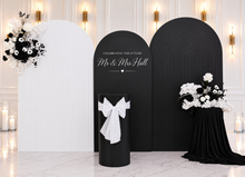 Load image into Gallery viewer, Black & white package - 3 x arch, 2 x flowers & 2 x plinths - HIRE ONLY