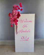 Load image into Gallery viewer, Small white rectangular arch backdrop / welcome sign - HIRE ONLY