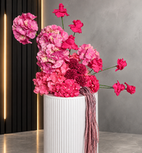 Load image into Gallery viewer, Hot pink fuchsia plinth / floor flowers - HIRE ONLY