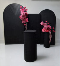 Load image into Gallery viewer, Black & pink package - 3 x black arch, 2 x flowers & 2 x plinths - HIRE ONLY