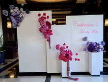 Load image into Gallery viewer, Pink & purple package – 3 x arch, 4 x flowers 2 x plinths - HIRE ONLY