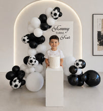Load image into Gallery viewer, Kids Birthday BOY - Small backdrop, balloons & cake stand - HIRE ONLY