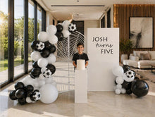 Load image into Gallery viewer, Kids Birthday BOY - 2 x backdrop, balloons & cake stand - HIRE ONLY