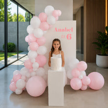 Load image into Gallery viewer, Kids Birthday GIRL - Small backdrop, balloons & cake stand - HIRE ONLY