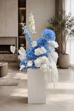 Load image into Gallery viewer, Modern Blue & White Flower arrangement - HIRE ONLY