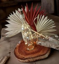 Load image into Gallery viewer, Boho Lace - Glass bottles with fairy lights - HIRE ONLY