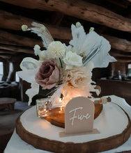 Load image into Gallery viewer, Boho Lace - Glass bottles with fairy lights - HIRE ONLY