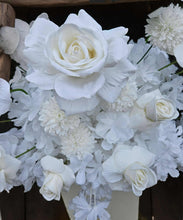 Load image into Gallery viewer, White floor / plinth flowers MEDIUM – 2 available - HIRE ONLY