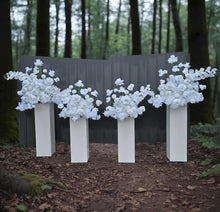 Load image into Gallery viewer, White floor / plinth flowers LARGE – 4 available - HIRE ONLY
