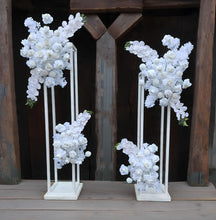 Load image into Gallery viewer, White hanging flowers MEDIUM - backdrop / arbour / easel - HIRE ONLY