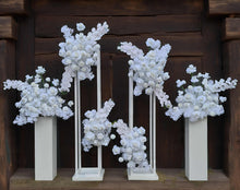 Load image into Gallery viewer, White stands and white hanging flowers package - Advanced - HIRE ONLY