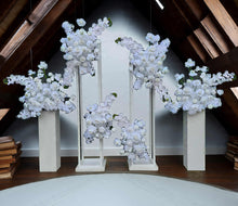 Load image into Gallery viewer, White stands and white hanging flowers package - Advanced - HIRE ONLY