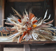 Load image into Gallery viewer, Rustic package – flowers & Queen peacock chair - HIRE ONLY
