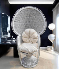 Load image into Gallery viewer, White peacock chair with cushions LARGE - HIRE ONLY