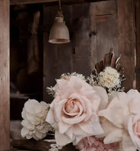 Load image into Gallery viewer, Everlasting Dusty pastel pink chair / backdrop /easel flowers - HIRE ONLY