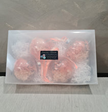 Load image into Gallery viewer, Set of 4 Preserved Flowers Christmas baubles in Blush Peach