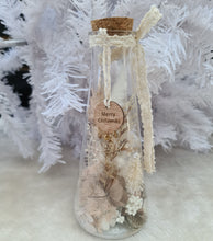 Load image into Gallery viewer, Boho everlasting flowers in conical bottle with lights – Xmas gift