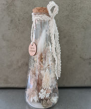 Load image into Gallery viewer, Boho everlasting flowers in conical bottle with lights – Xmas gift