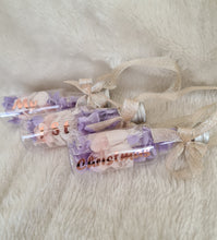 Load image into Gallery viewer, My 1st Christmas baby gift – set of 3 preserved flowers bottles – XMAS60