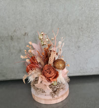 Load image into Gallery viewer, Preserved flowers Mini Christmas glass dome – Rustic peach/orange