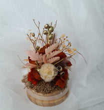 Load image into Gallery viewer, Preserved flowers Mini Christmas glass dome – Rustic peach/orange