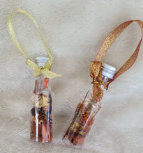 Load image into Gallery viewer, Preserved Everlasting flowers Christmas Bottles Xmas Décor - Rustic orange colours