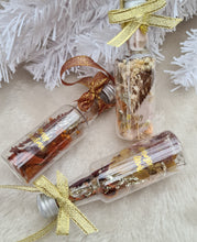 Load image into Gallery viewer, Preserved Everlasting flowers Christmas Bottles Xmas Décor - Rustic orange colours