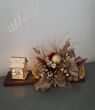 Load image into Gallery viewer, Boho Rustic Preserved flowers Xmas deco with lights XMAS94