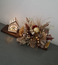 Load image into Gallery viewer, Boho Rustic Preserved flowers Xmas deco with lights XMAS94