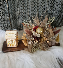 Load image into Gallery viewer, Boho Rustic Preserved flowers Xmas deco with lights XMAS94
