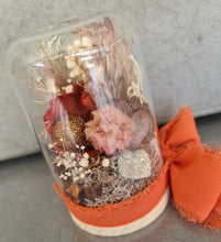 Load image into Gallery viewer, Mini Preserved flowers Xmas dome with glitter bauble - Rustic