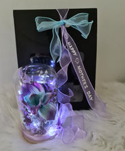 Load image into Gallery viewer, Medium dome w Singapore orchid , gift box & ribbon w lights - MOT19
