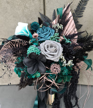 Load image into Gallery viewer, Bridal bouquet - emerald green, black, rose gold