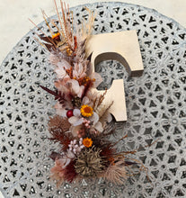 Load image into Gallery viewer, Preserved Everlasting flowers letter F - 15cm - Rustic Gold