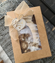 Load image into Gallery viewer, Preserved Everlasting flowers letter D - 15cm - Champagne Gold & White