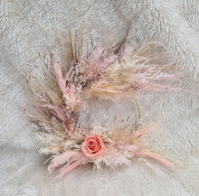 Load image into Gallery viewer, Blush cake hoop with mini preserved rose