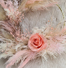 Load image into Gallery viewer, Blush cake hoop with mini preserved rose