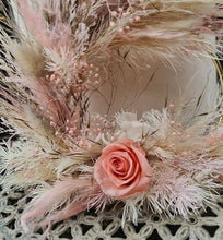 Load image into Gallery viewer, Blush cake hoop with mini preserved rose