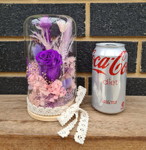 Load image into Gallery viewer, Medium Dome - Purple preserved rose