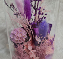 Load image into Gallery viewer, Medium Dome - Purple preserved rose