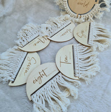 Load image into Gallery viewer, Boho Wooden tassel Baby Milestone Cards