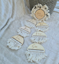 Load image into Gallery viewer, Boho Wooden tassel Baby Milestone Cards