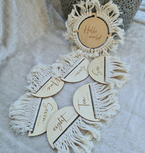 Load image into Gallery viewer, Boho Wooden tassel Baby Milestone Cards